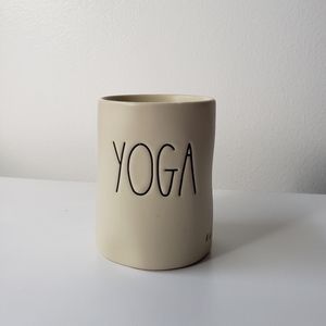 Rae Dunn YOGA ivory candle